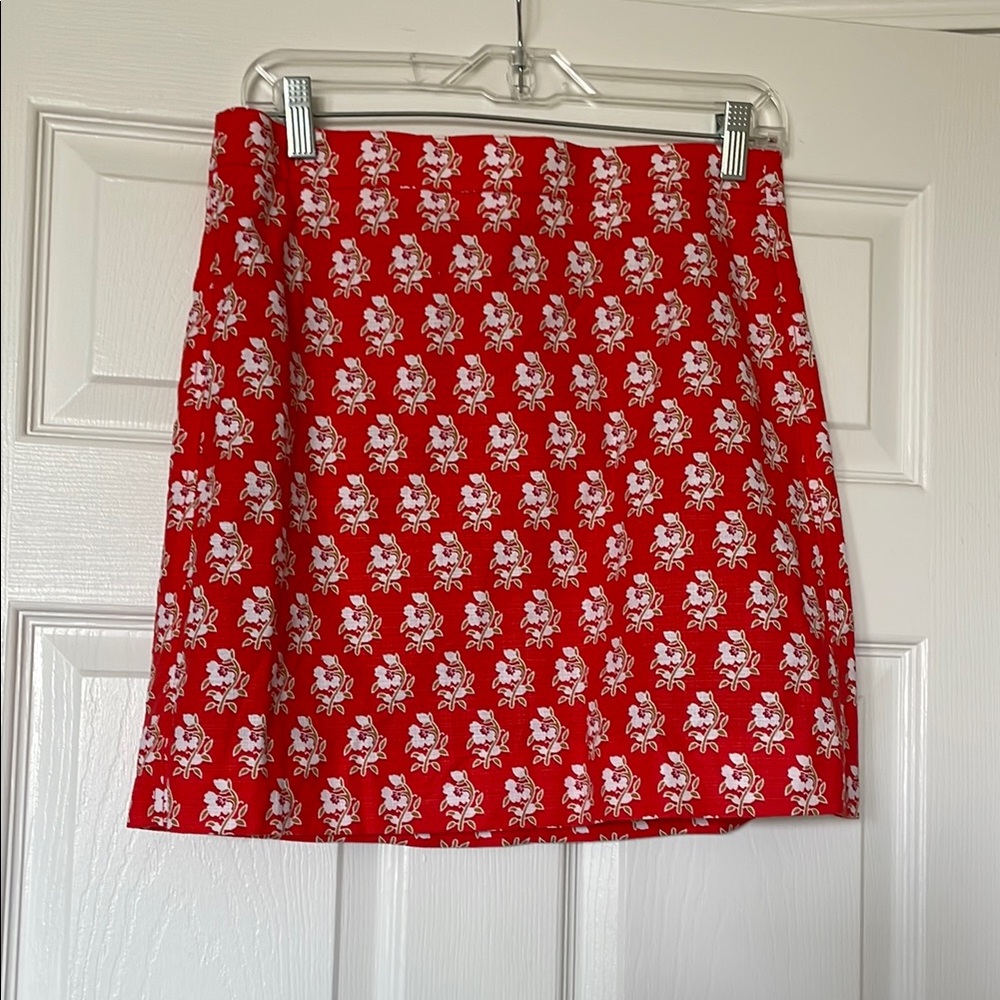 J.Crew Floral Red Skirt